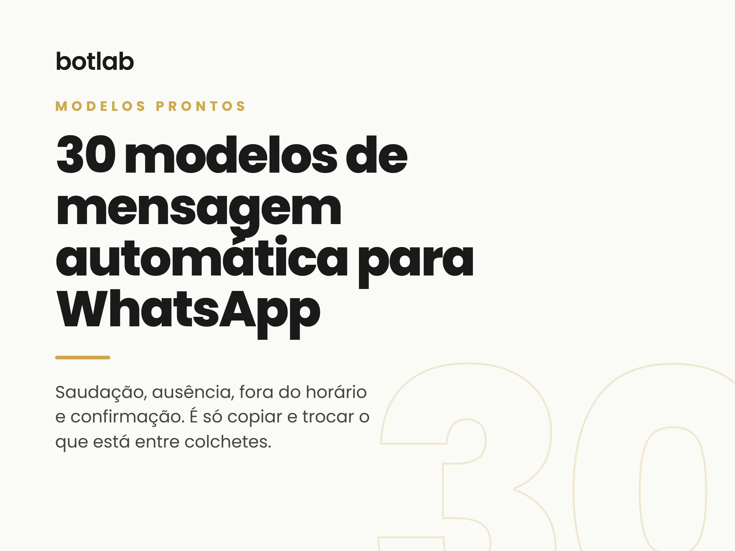 30 modelos de mensagem automática para WhatsApp